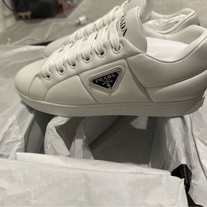 Prada Padded Nappa Leather Sneakers in White Size 37.5 Women BRAND NEW
